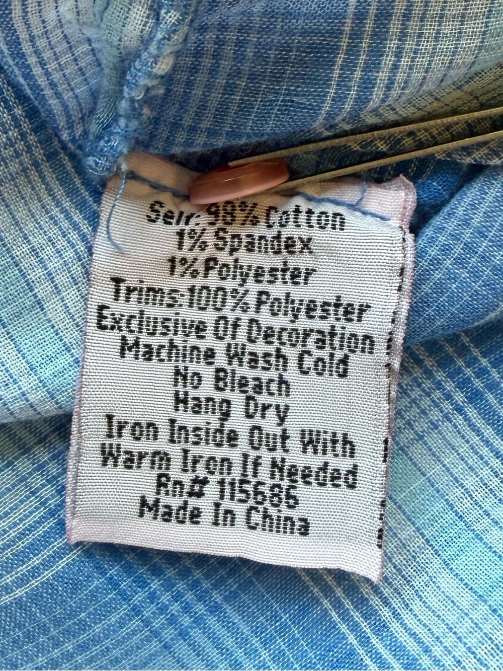 Johnny Was Embroidered Check Relaxed Button Down Shirt Size M - Picture 9 of 10